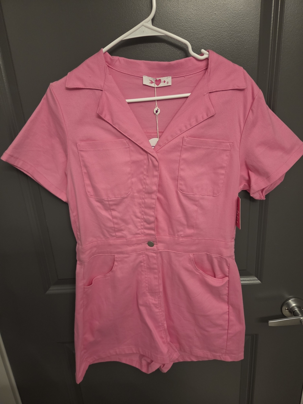 Buddy Love Hot Pink Romper with Rhinestone Fringe - Picture 2 of 2